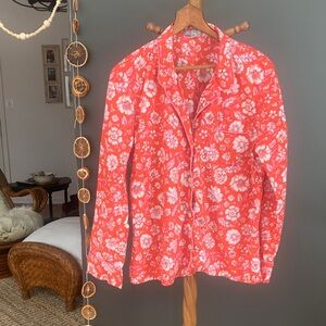 J. Crew Red Floral Pajama Top